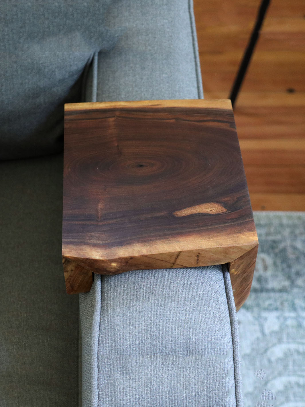 Earthly Comfort Live Edge Walnut Waterfall Armrest Table Earthly Comfort Coffee Tables 2233-9