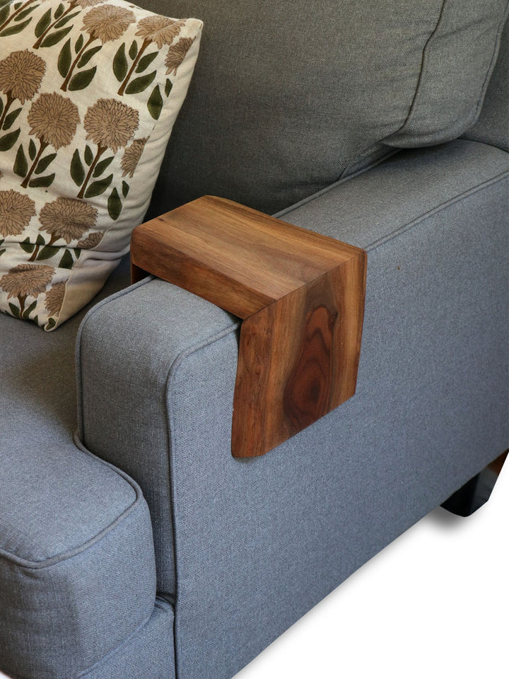 Earthly Comfort 6" Live Edge Walnut Wood Armrest Table Earthly Comfort Coffee Tables 2234