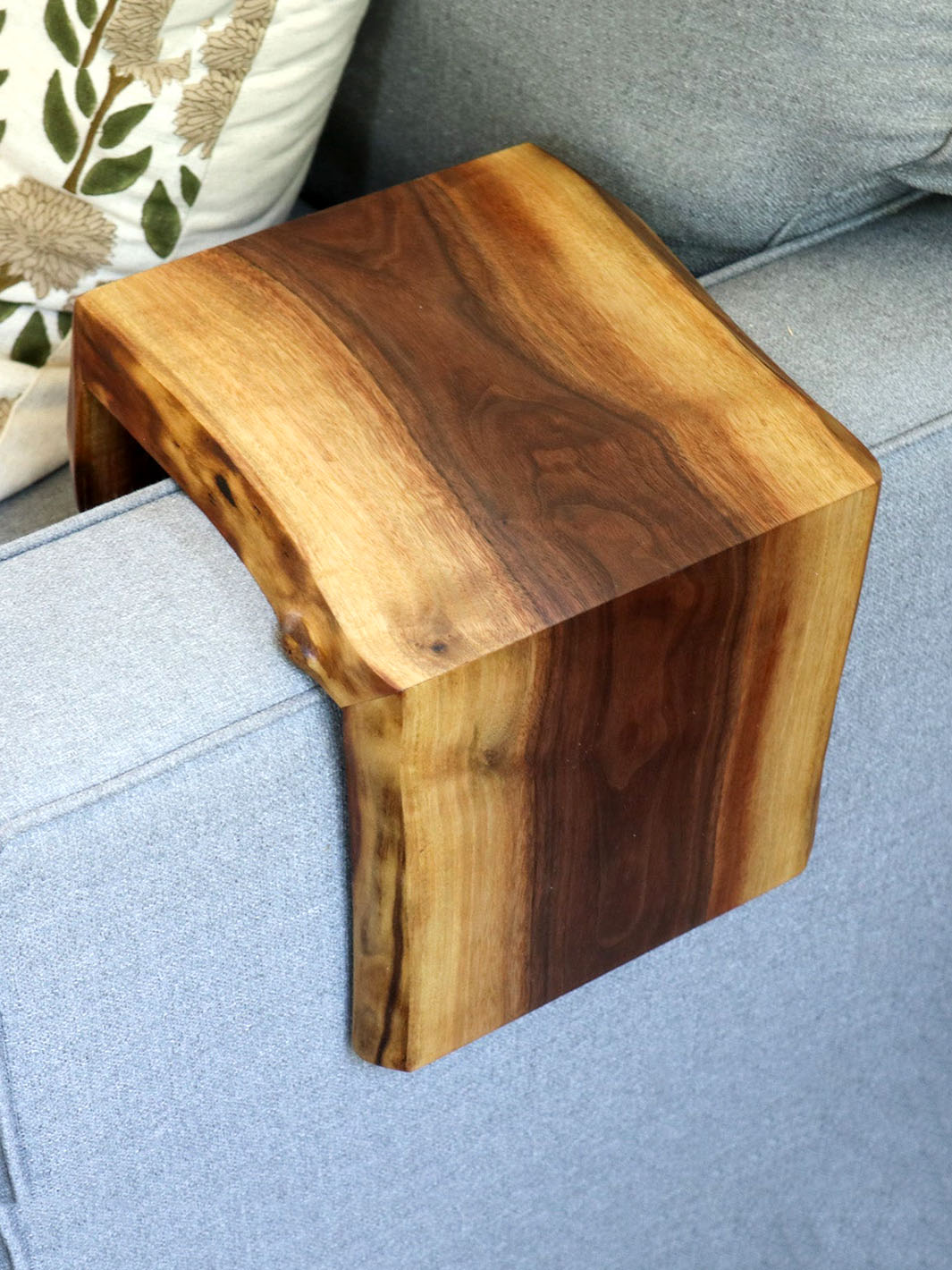 Pair of Live Edge 8" Walnut Wood Armrest Tables (in stock) Earthly Comfort Coffee Tables 2235-6
