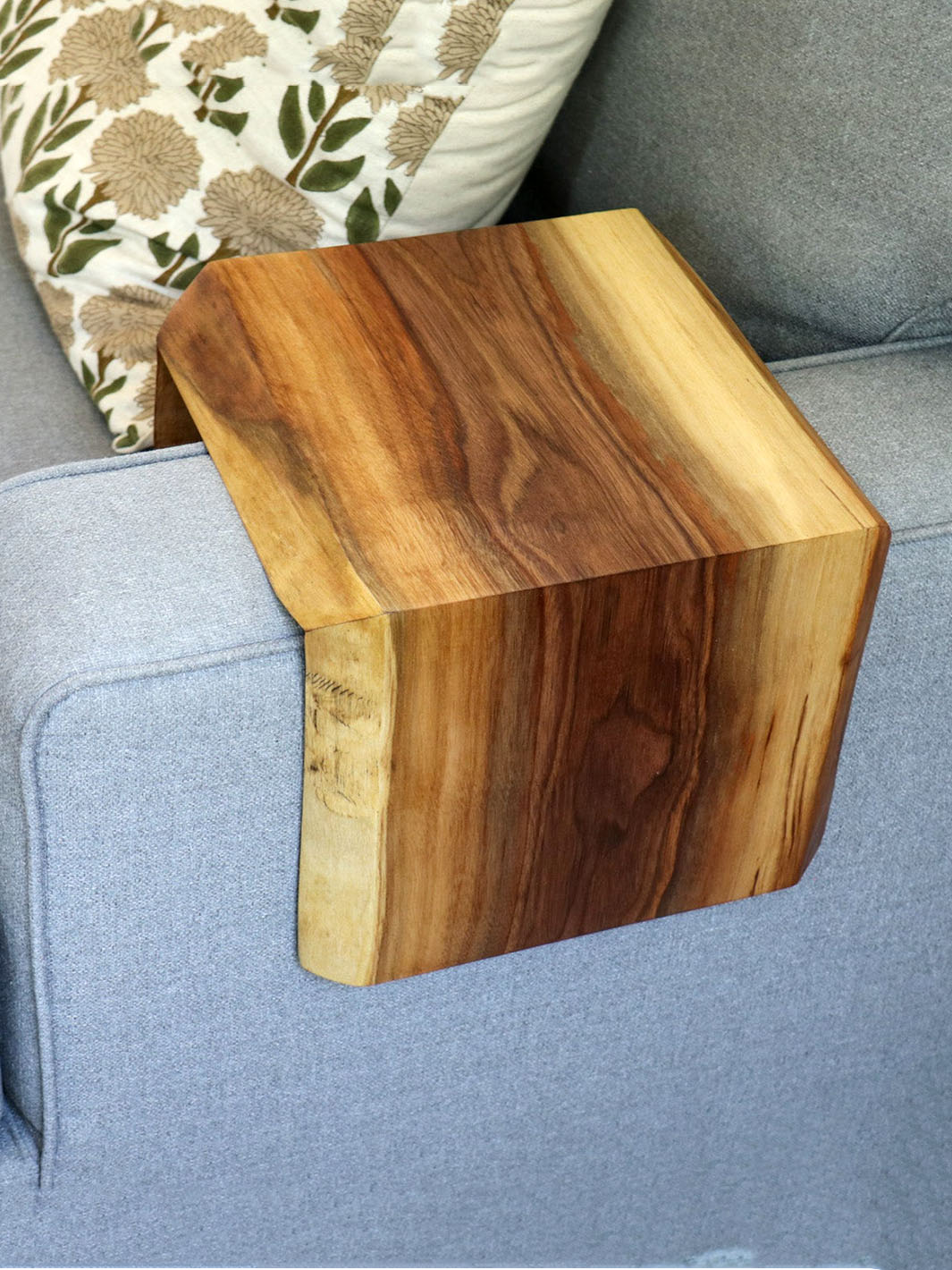 Pair of Live Edge 8" Walnut Wood Armrest Tables (in stock) Earthly Comfort Coffee Tables 2235-8