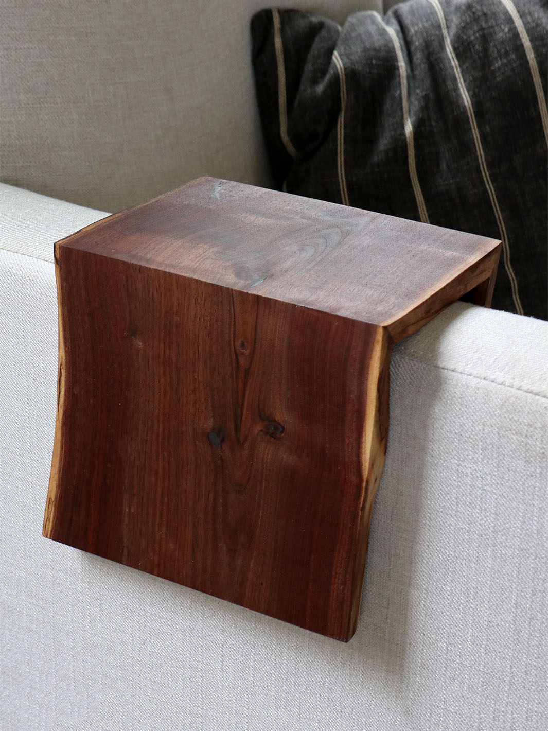 Earthly Comfort 5" Live Edge Walnut Wood Armrest Table Earthly Comfort Coffee Tables 2239-1