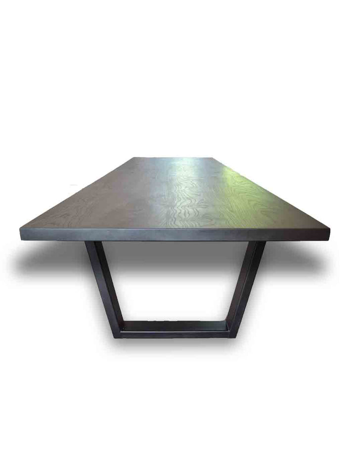Modern Farmhouse Dining Table with Black Steel Tapered Legs Earthly Comfort Dining Tables 652-1