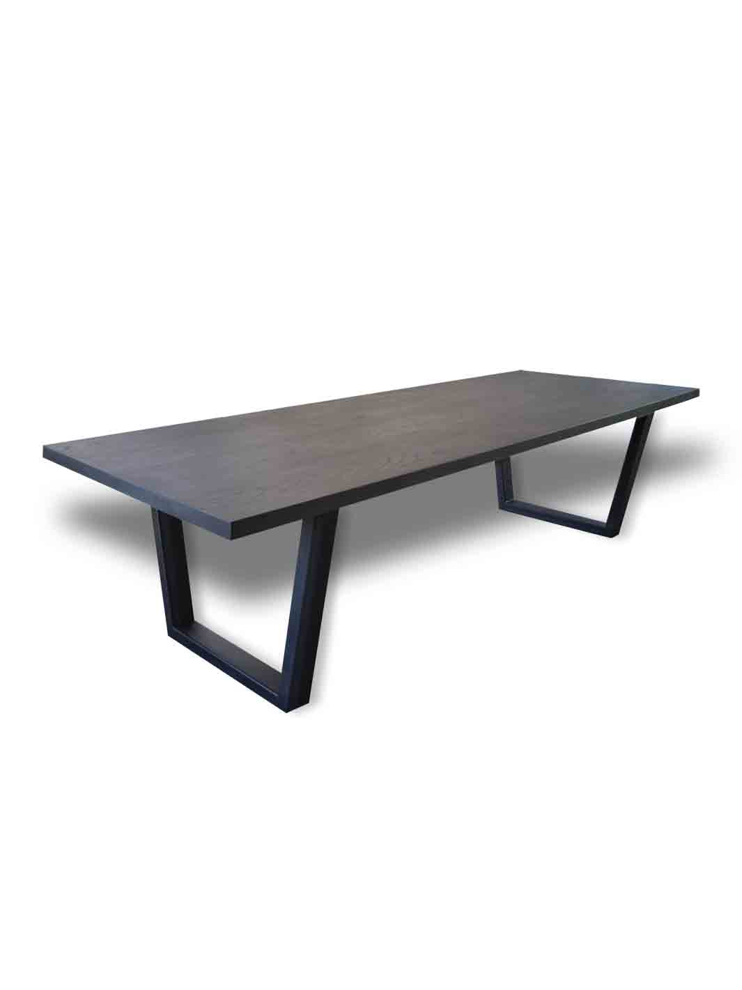 Modern Farmhouse Dining Table with Black Steel Tapered Legs Earthly Comfort Dining Tables 652