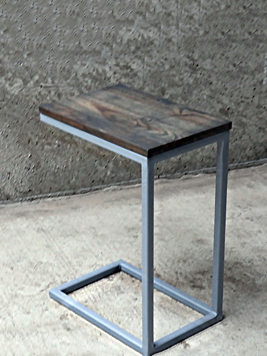 Charcoal Stained Ash Laptop C Table with Grey Base Earthly Comfort Side Tables 676-2
