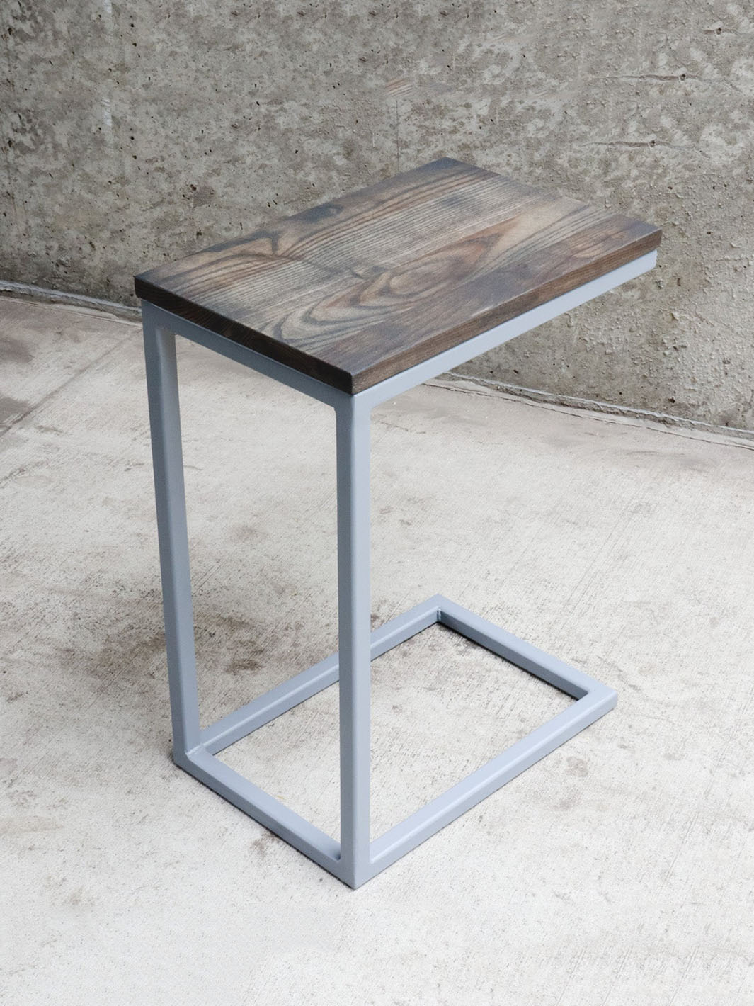 Charcoal Stained Ash Laptop C Table with Grey Base Earthly Comfort Side Tables 676-3