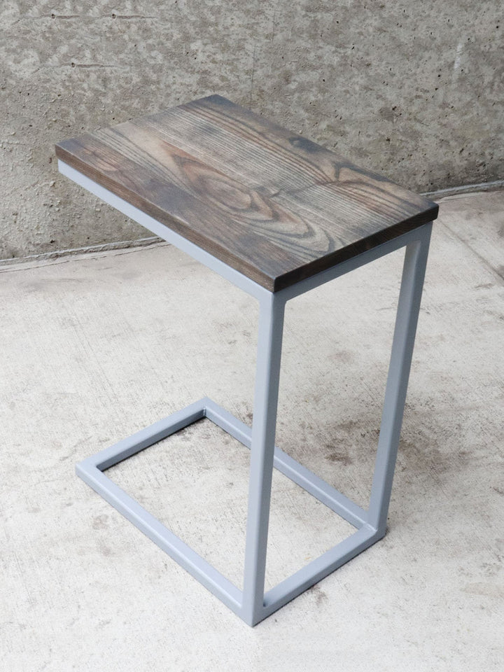 Charcoal Stained Ash Laptop C Table with Grey Base Earthly Comfort Side Tables 676-4