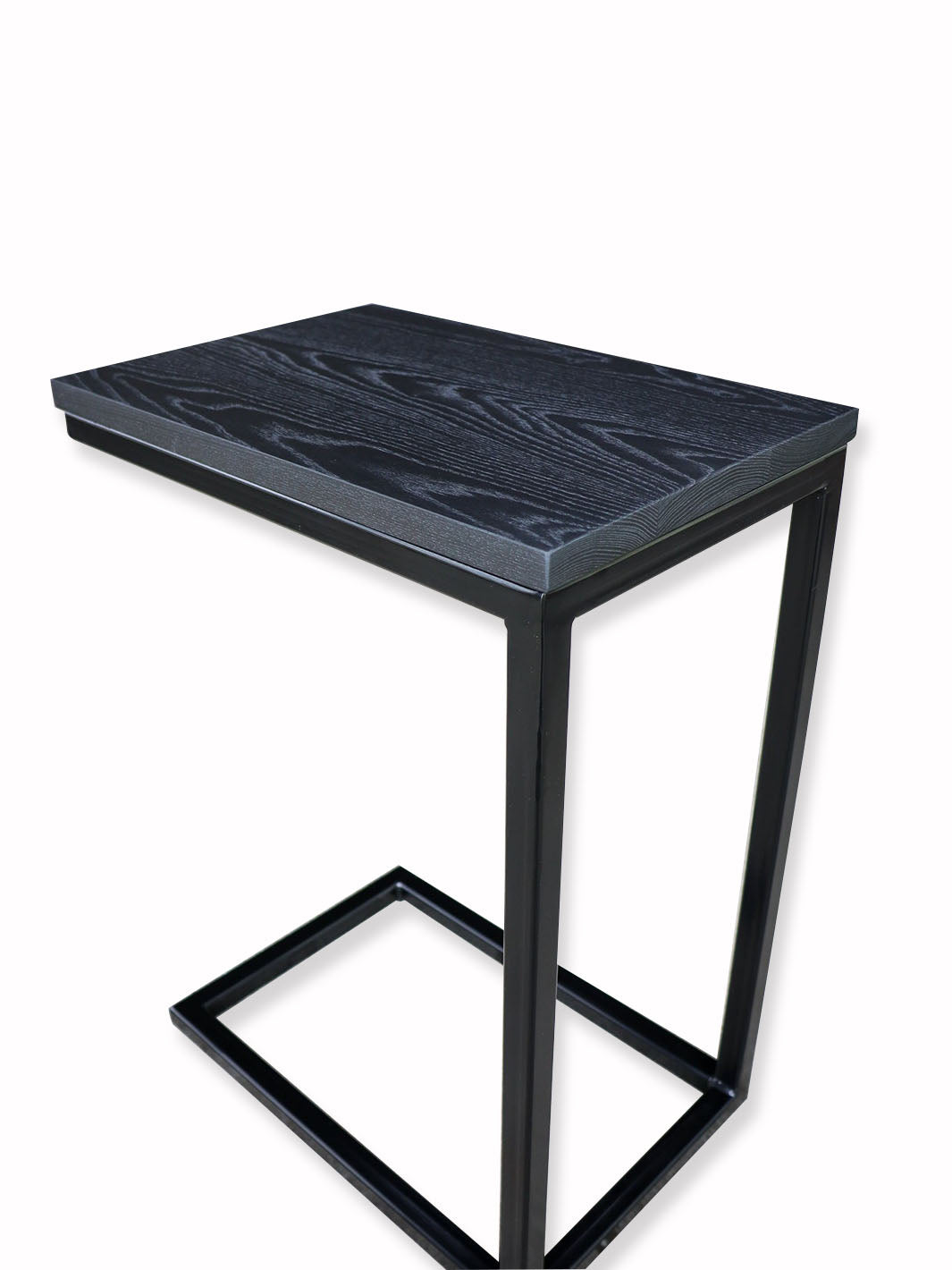 Charcoal Black Ash Industrial Side C Table Earthly Comfort Side Tables 771-1