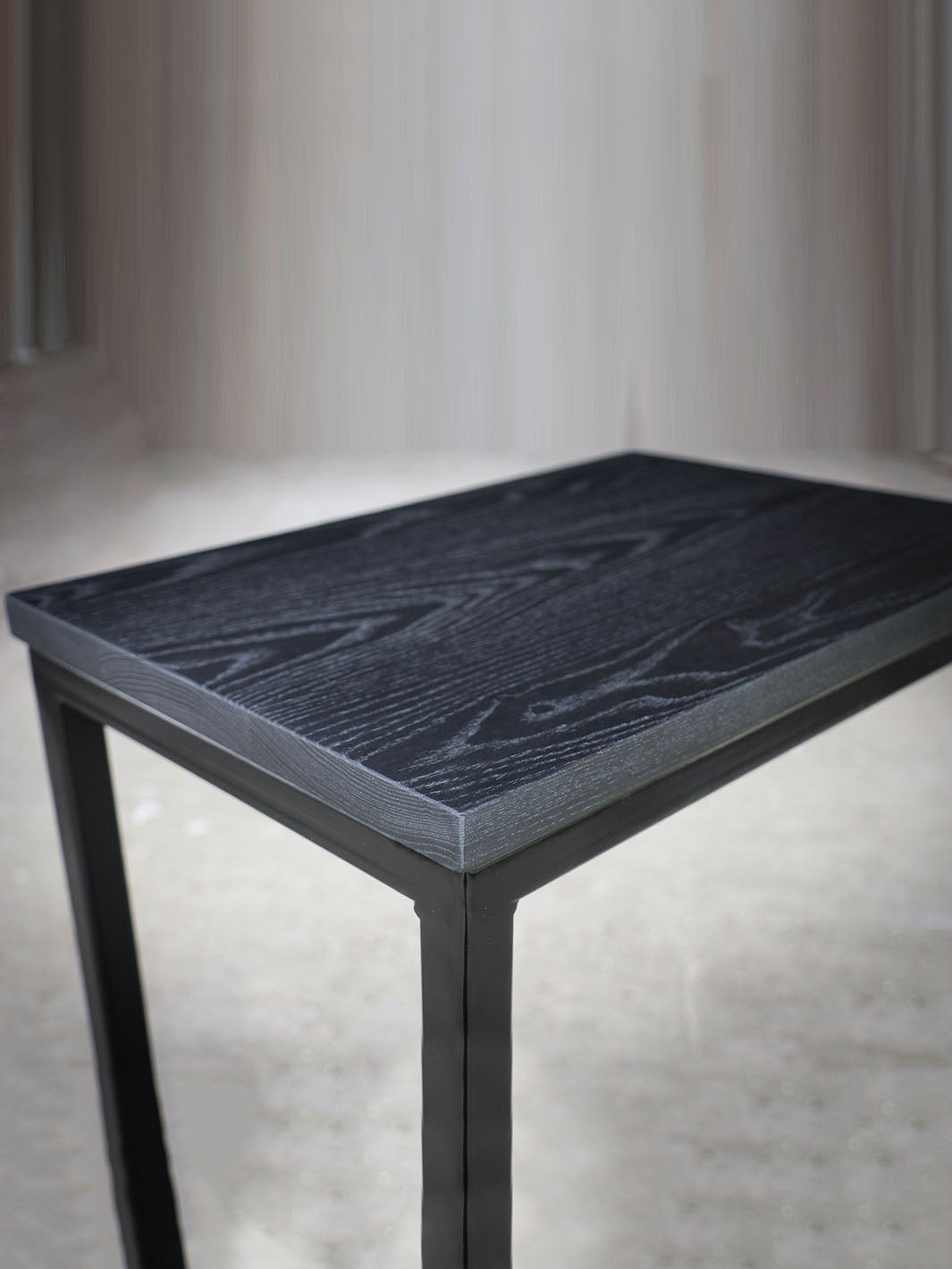 Charcoal Black Ash Industrial Side C Table Earthly Comfort Side Tables 771-8