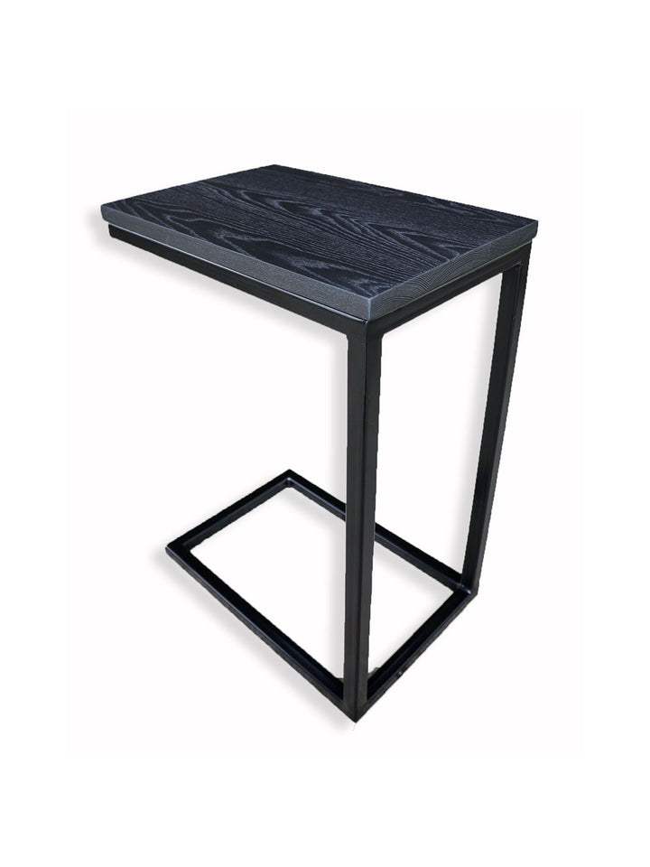 Charcoal Black Ash Industrial Side C Table Earthly Comfort Side Tables 771