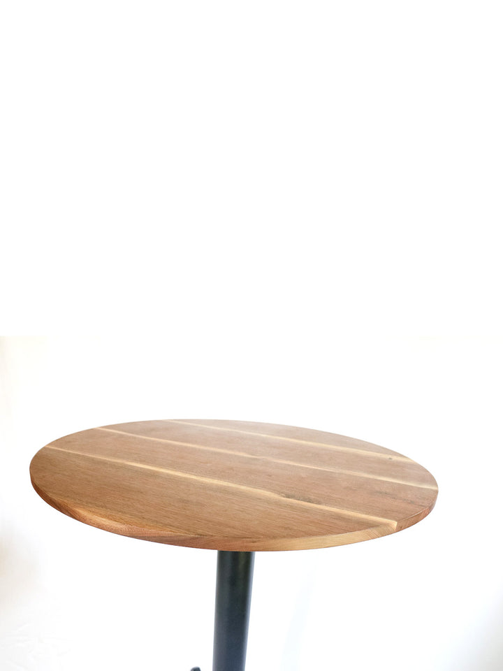 Modern Round Walnut Pub Table with Black Steel Legs | Bar or Standard Height Earthly Comfort Dining Tables 804-8