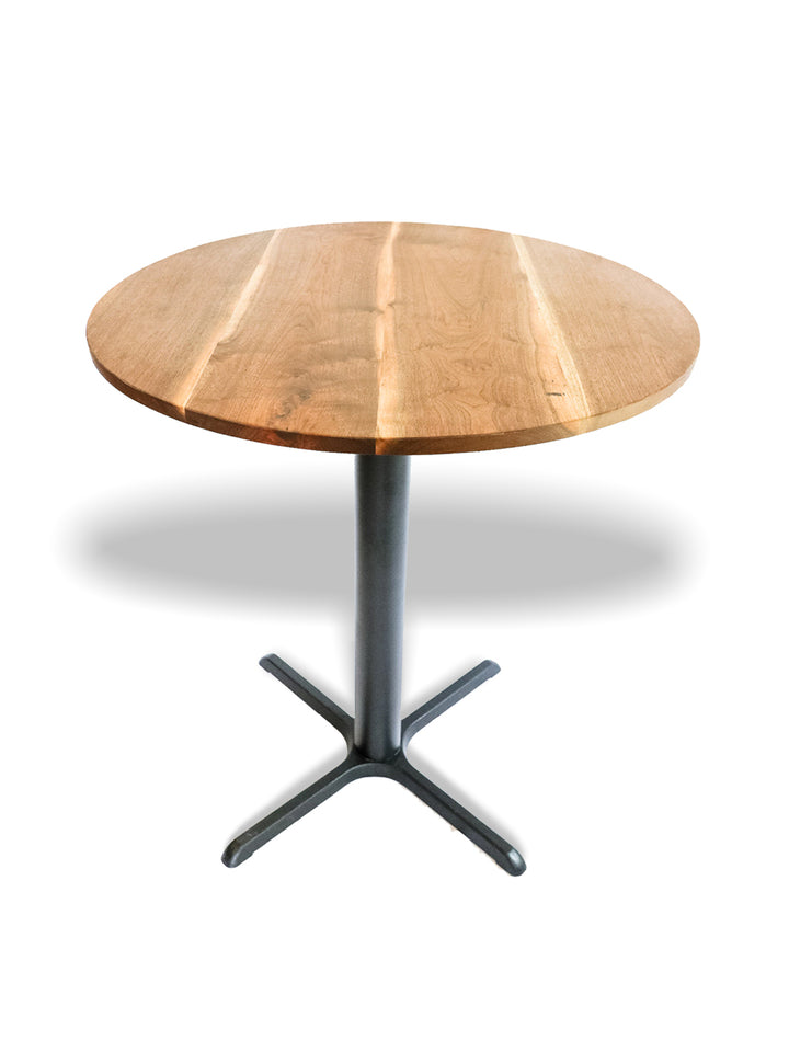 Modern Round Walnut Pub Table with Black Steel Legs | Bar or Standard Height Earthly Comfort Dining Tables 804