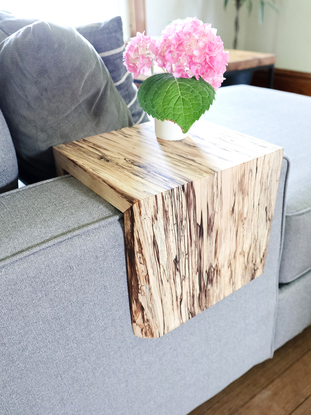 Spalted Maple Armrest Table Earthly Comfort Arm table 964-2