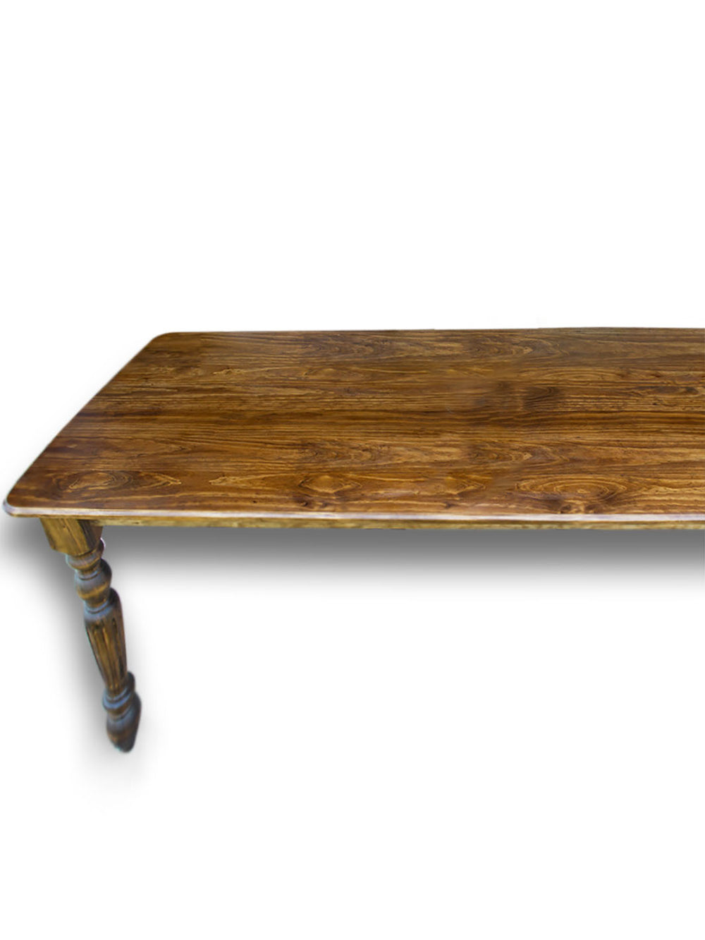 Farmhouse Dining Table with Stained Top and Turned Legs Earthly Comfort Dining Tables 979-1