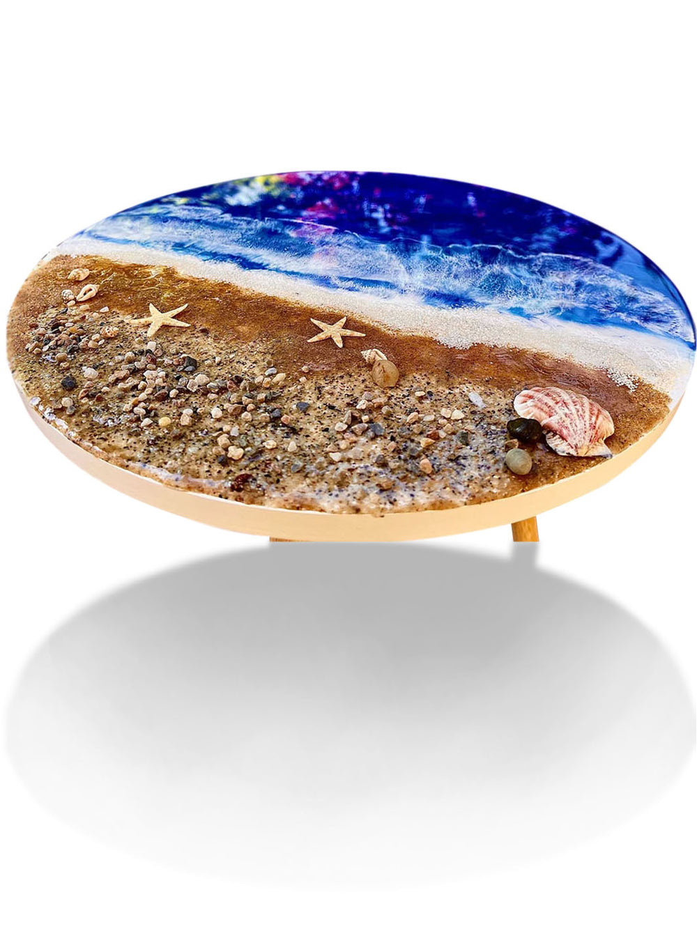 20" Handcrafted Epoxy Resin Ocean Coffee Table Artsheedal Tables ART0036