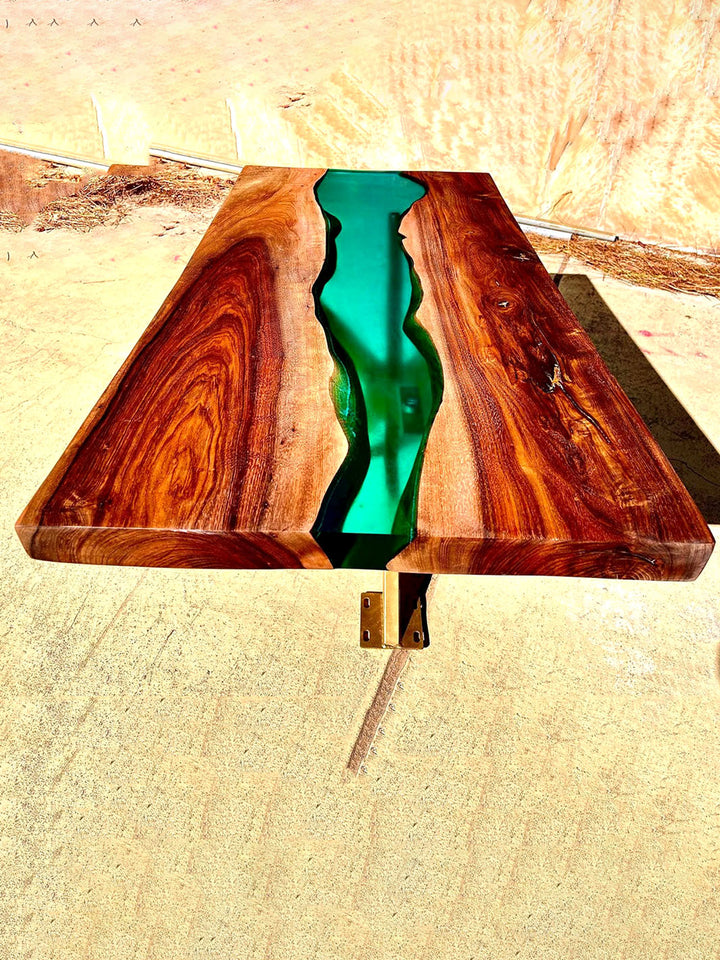 Handcrafted Custom Walnut River Live Edge Table 84"L x 42"W
