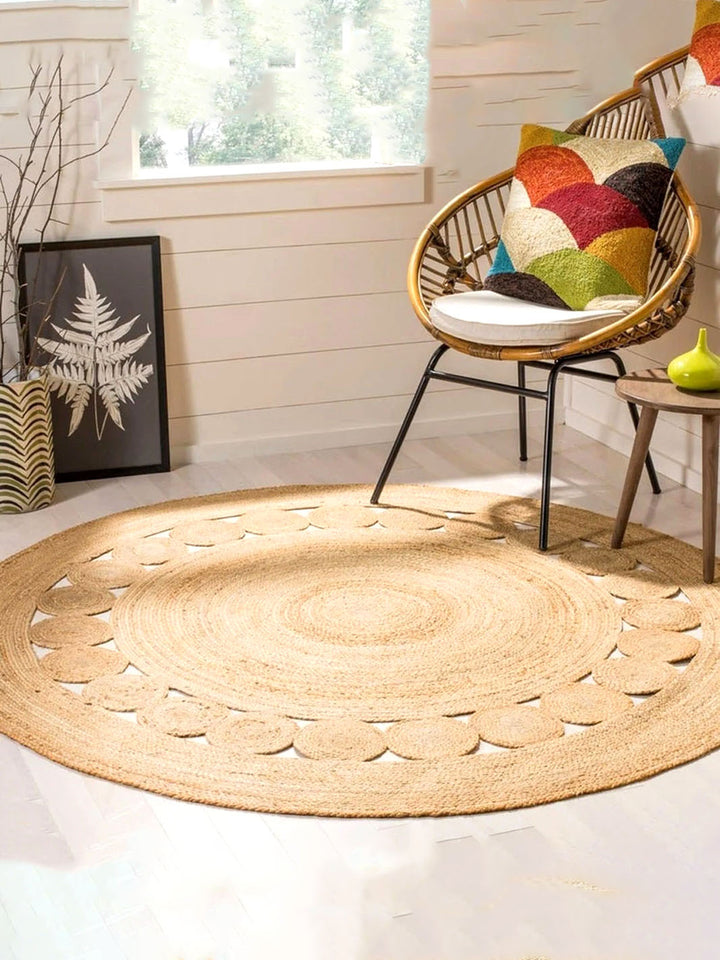 Handcrafted Braided Rounded Jute Rug Chouhan Rugs CRH0210-2