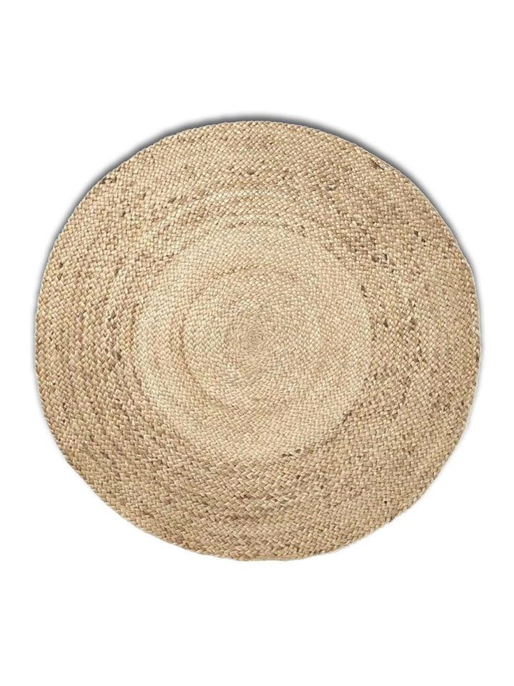 Hand-Braided Natural Rustic Rounded Jute Rug Chouhan Rugs CRH1397