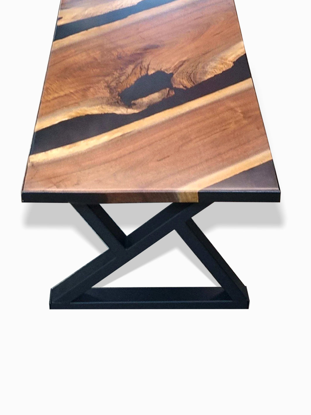 Handmade Black Walnut Epoxy River Coffee Table - 48"x20"