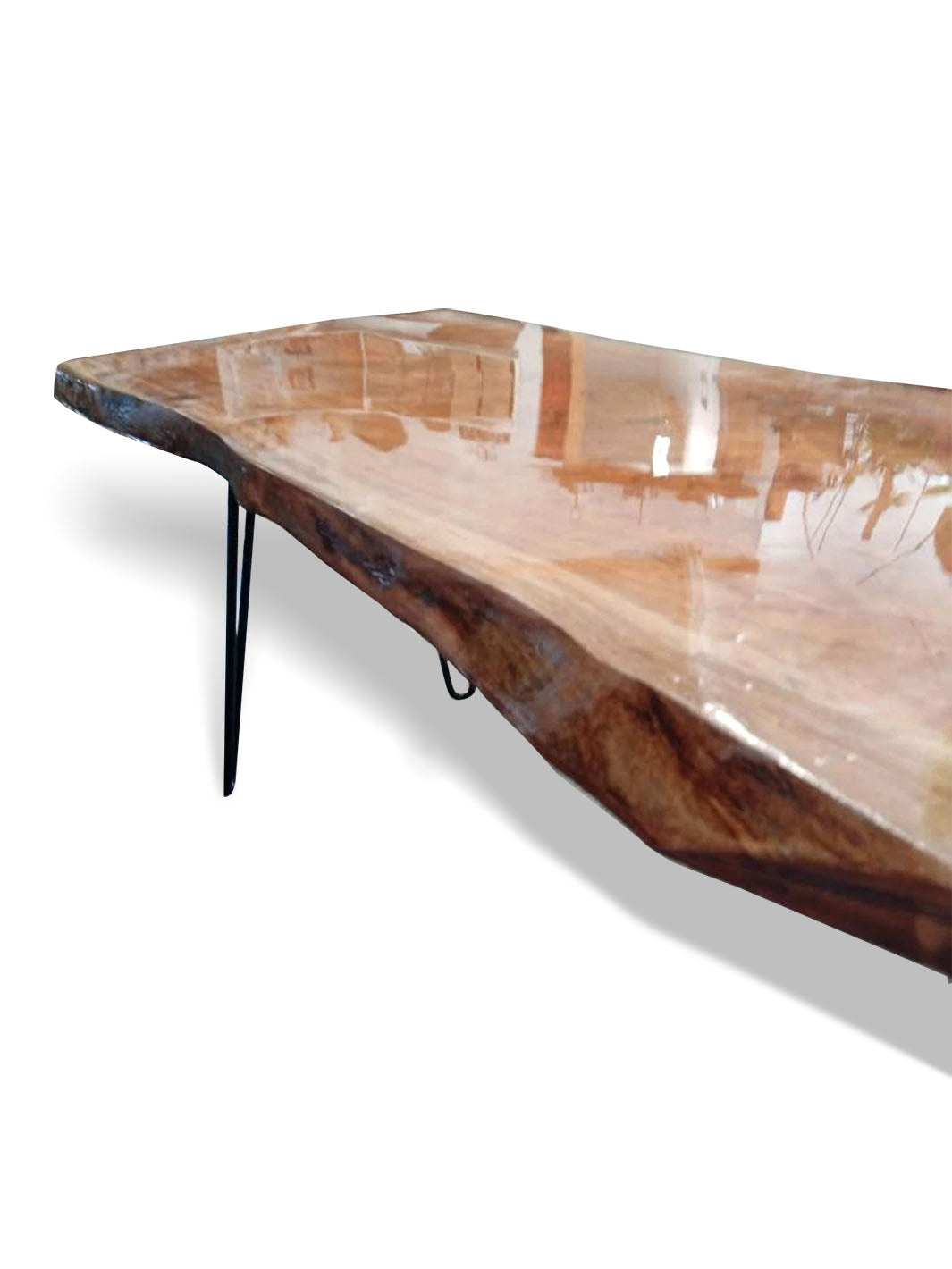 Handcrafted Mid Century Modern Cherry Wood Coffee Table | Live Edge Cherry Bench DaddyO's Coffee Tables DAD0418-1