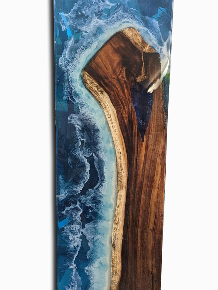Handmade Live Edge Ocean Waves Themed Epoxy Coffee Table DaddyO's Kitchen & Dining Room Tables DAD0509-1