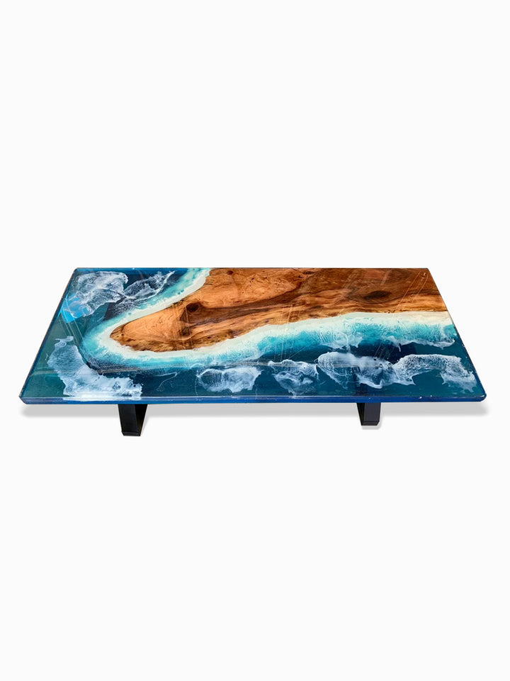 Handmade Live Edge Ocean Waves Themed Epoxy Coffee Table DaddyO's Kitchen & Dining Room Tables DAD0509