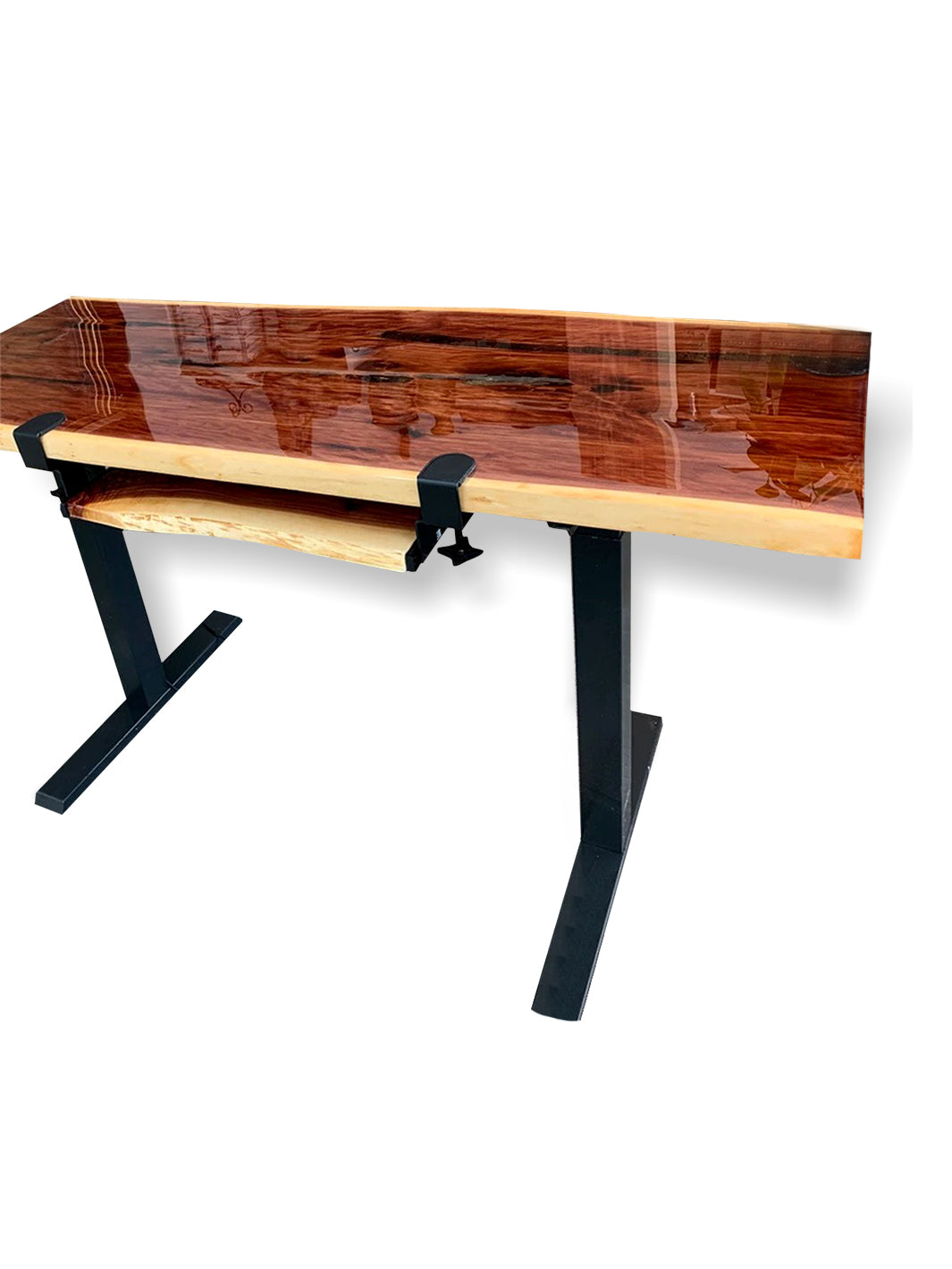 Handcrafted Solid Live Edge Cedar Office Desk | Wooden Computer Desk