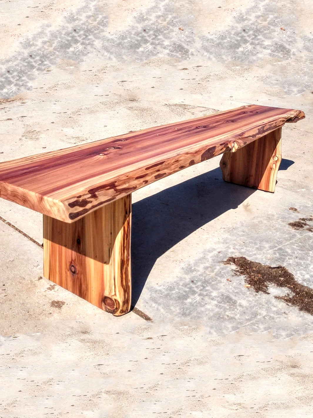 Handcrafted Modern Wooden Live Edge Cedar Bench DaddyO's Tables DAD1004-2