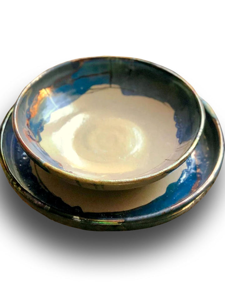 Handcrafted Ceramic Abstract Blonde Pasta Bowl