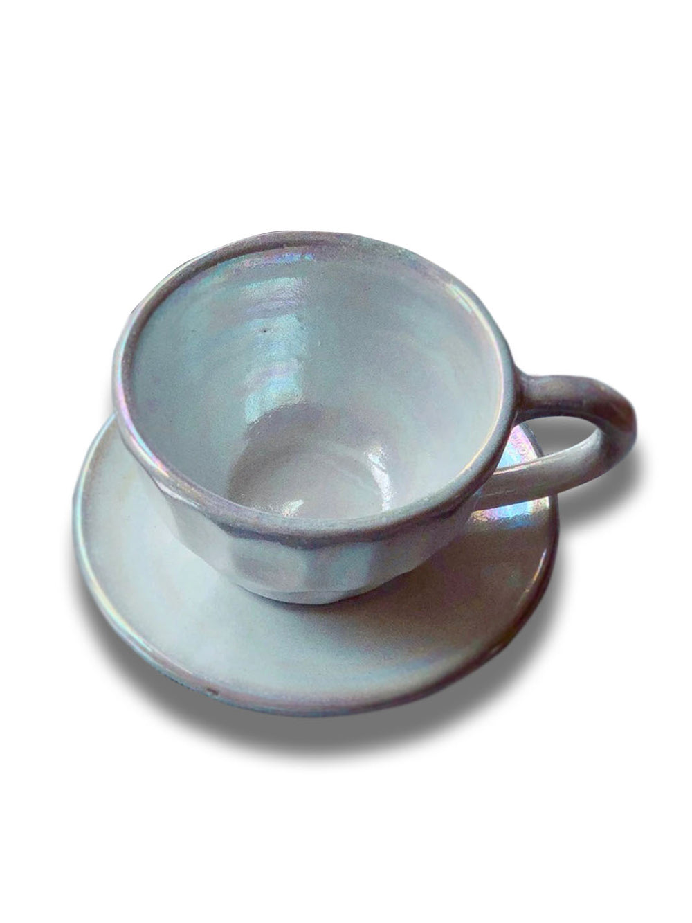 Handcrafted Artistic Silver Lining Cappuccino Ceramic Cup Deco Cups DCB0007-1