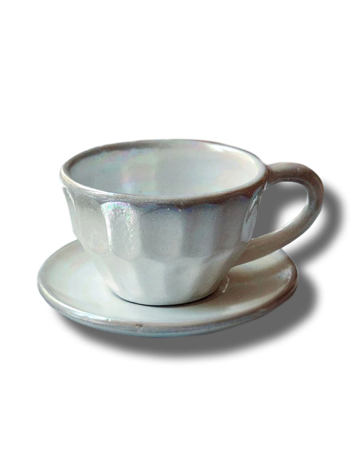 Handcrafted Artistic Silver Lining Cappuccino Ceramic Cup Deco Cups DCB0007