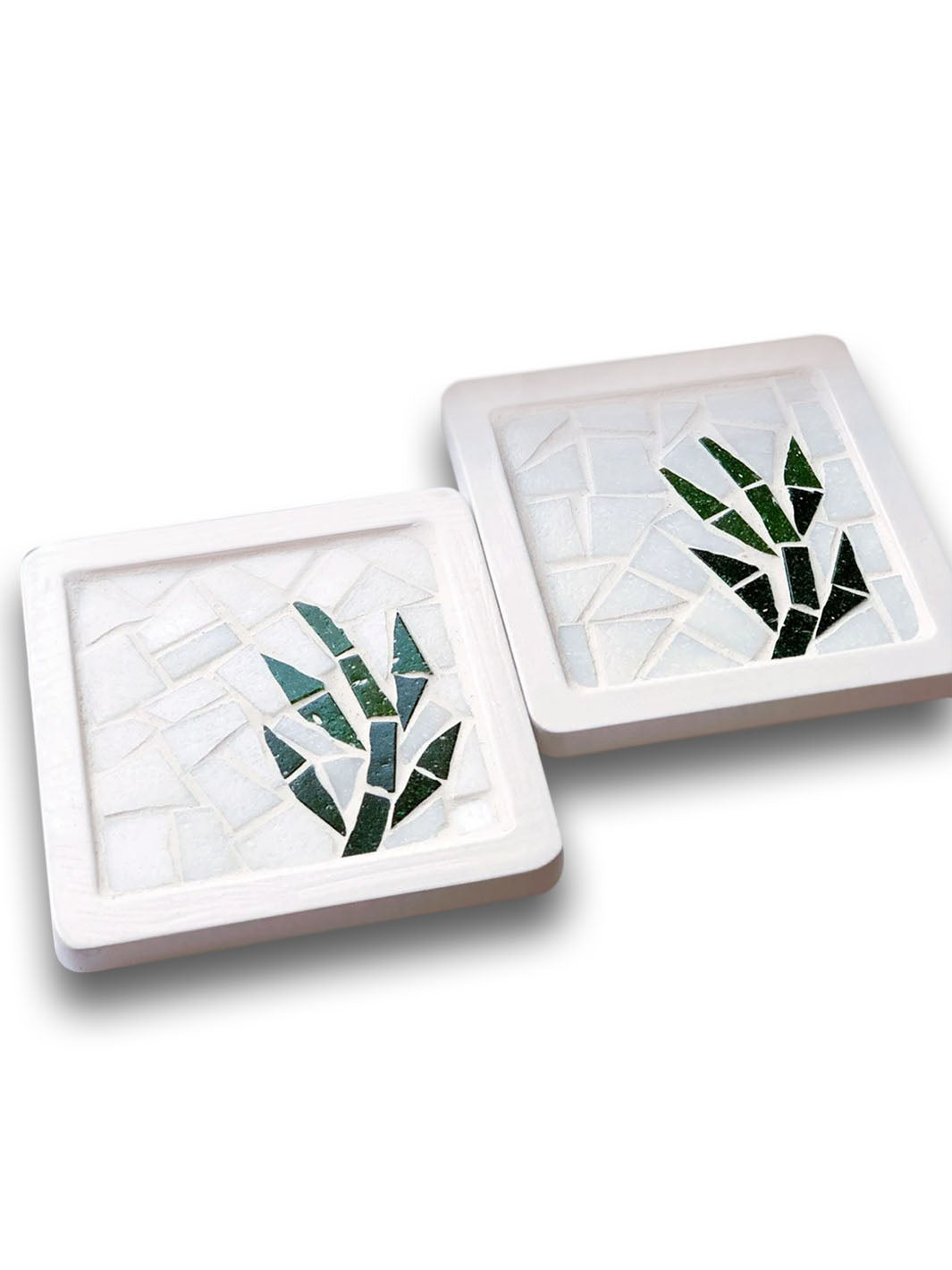 Artistic Handcrafted Wooden Palmera Mosaic Tray & Coaster Set Deco Serving Trays DCB0021-1