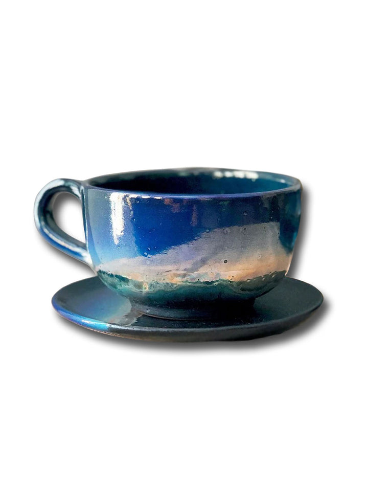 Artistic Handcrafted Dark Fusion Ceramic Cappuccino Cup Deco Cups DCB0029-1