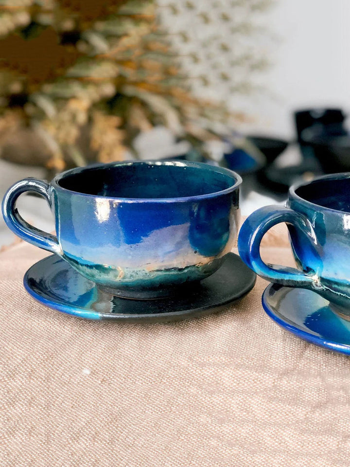 Artistic Handcrafted Dark Fusion Ceramic Cappuccino Cup Deco Cups DCB0029-9