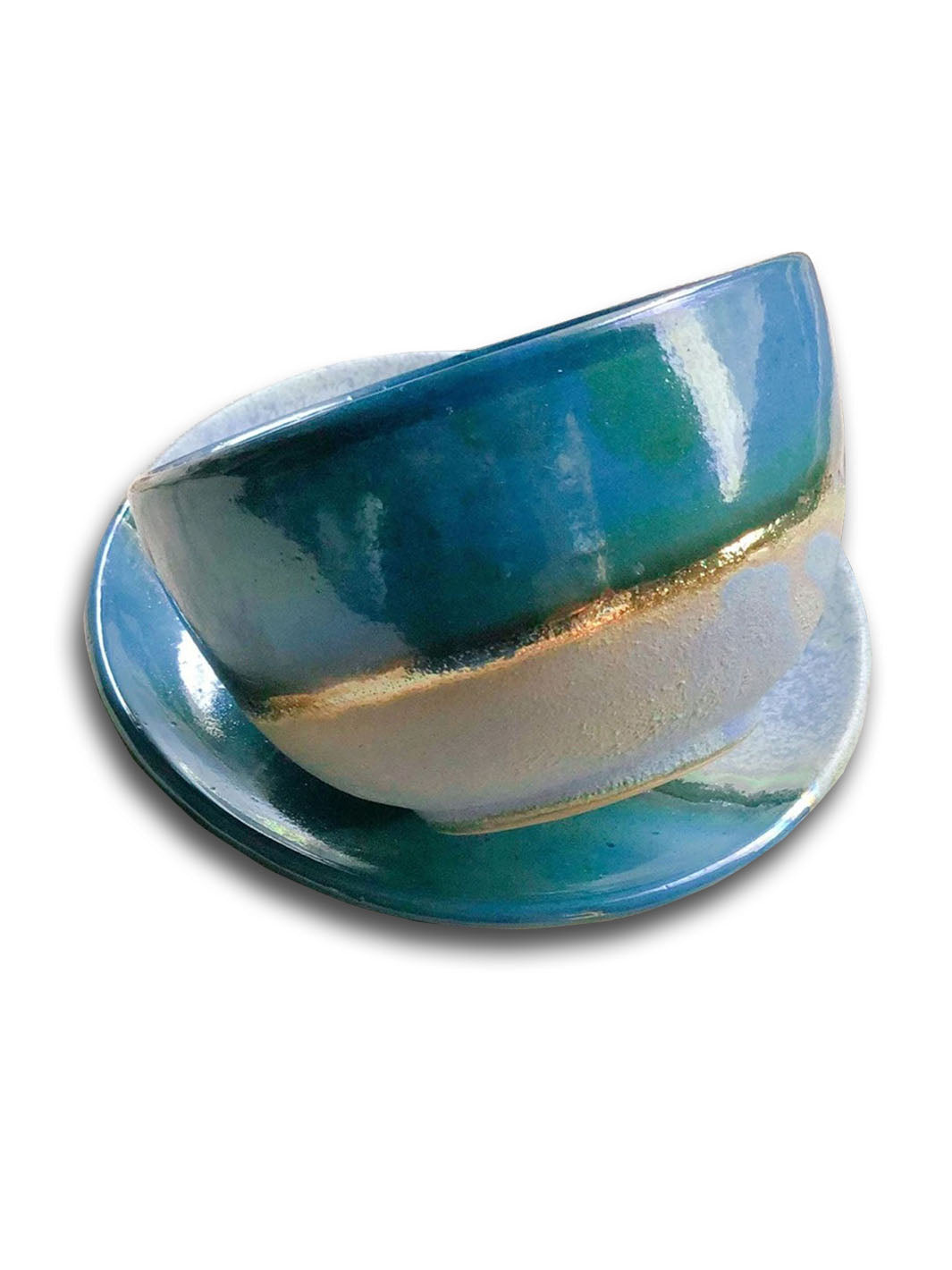 Artistic Handcrafted Peacock Ceramic Cappuccino Cup Deco Cups DCB0032-1