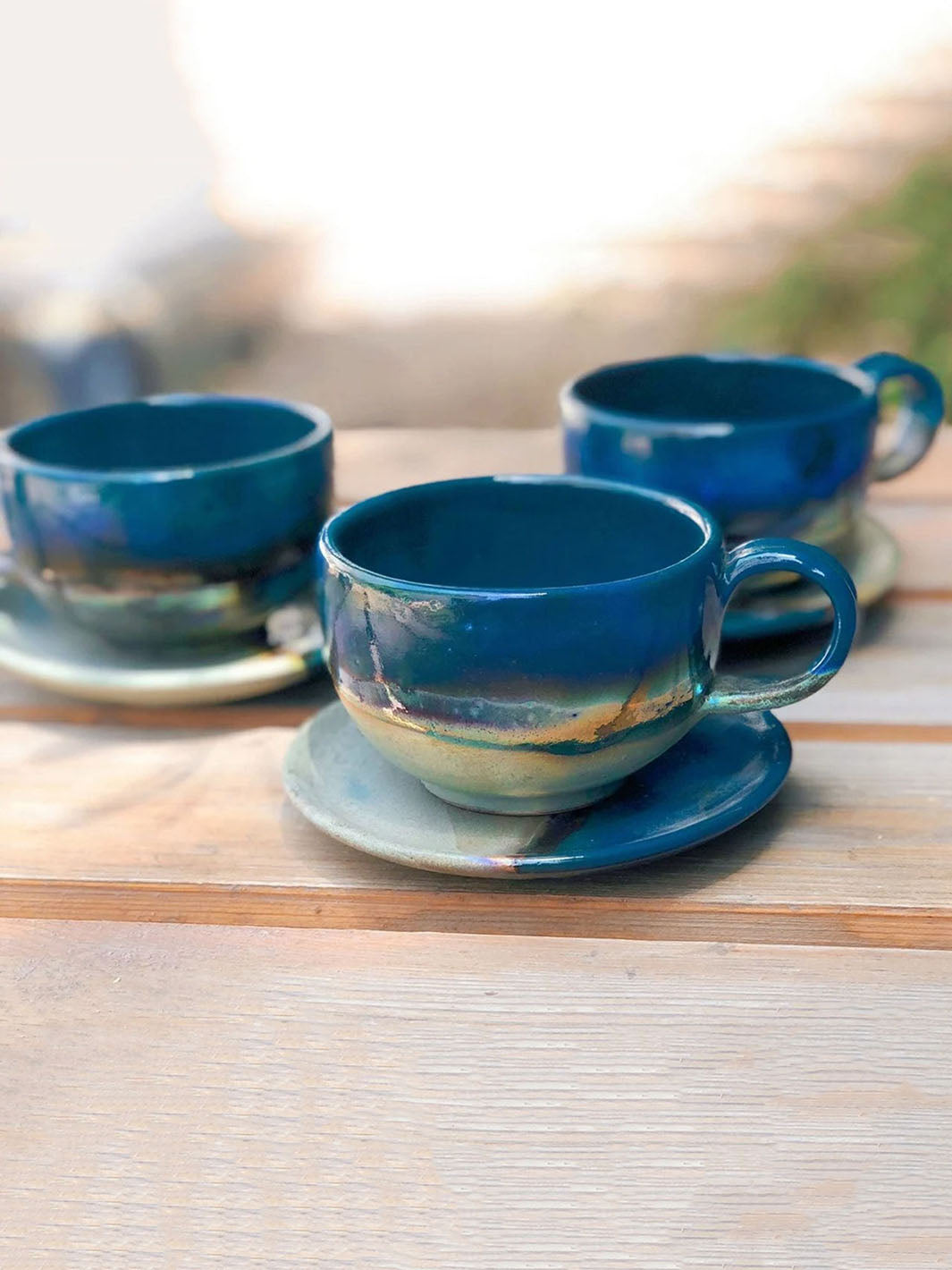 Artistic Handcrafted Peacock Ceramic Cappuccino Cup Deco Cups DCB0032-5