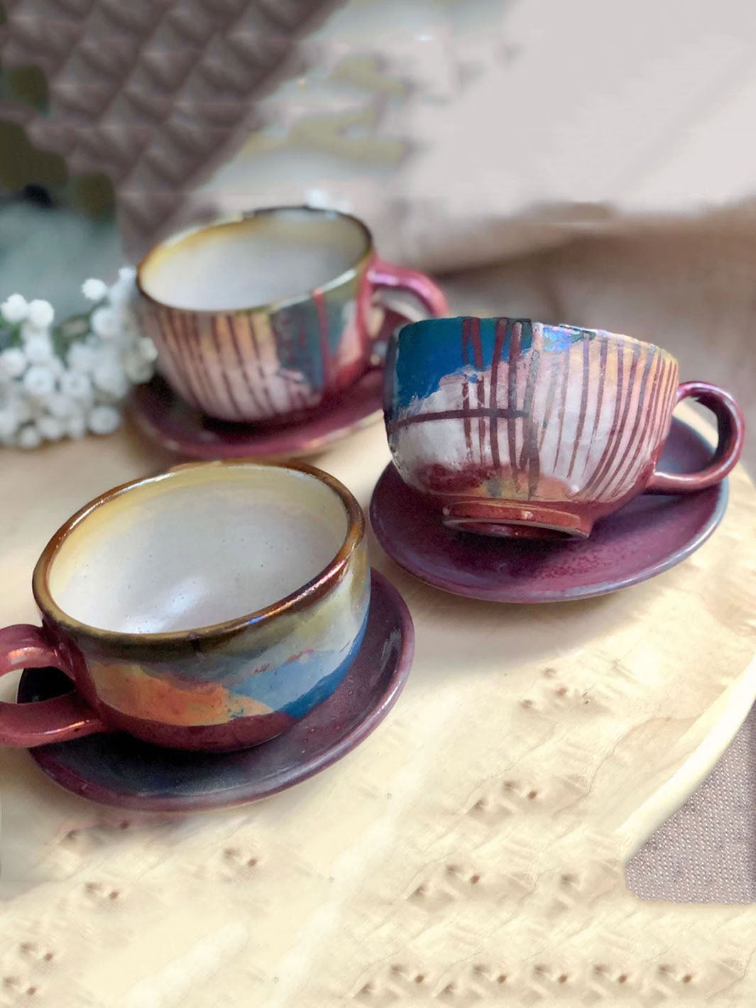 Artistic Handcrafted Abstract Luster Ceramic Cappuccino Cup Deco Cups DCB0036-7