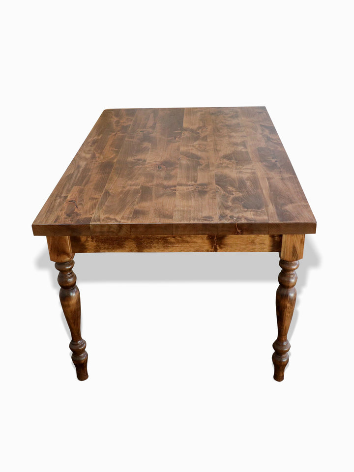 Handmade Alder Solid Wood Farmhouse Dining Table