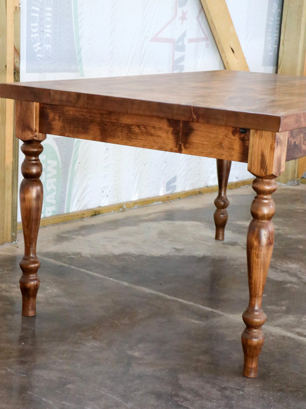 Handmade Alder Solid Wood Farmhouse Dining Table