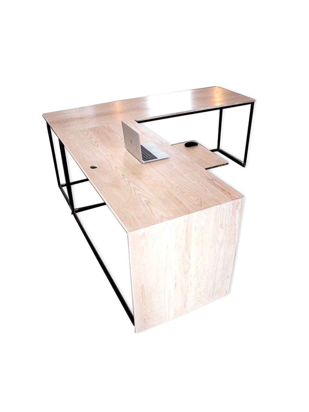 White Waterfall Solid Ash Wood Office Desk