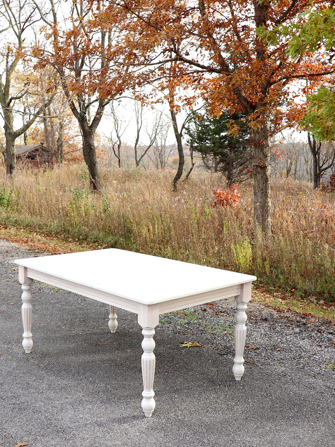 White Oak Farmhouse Dining Table Earthly Comfort Dining Tables ECH1952-9