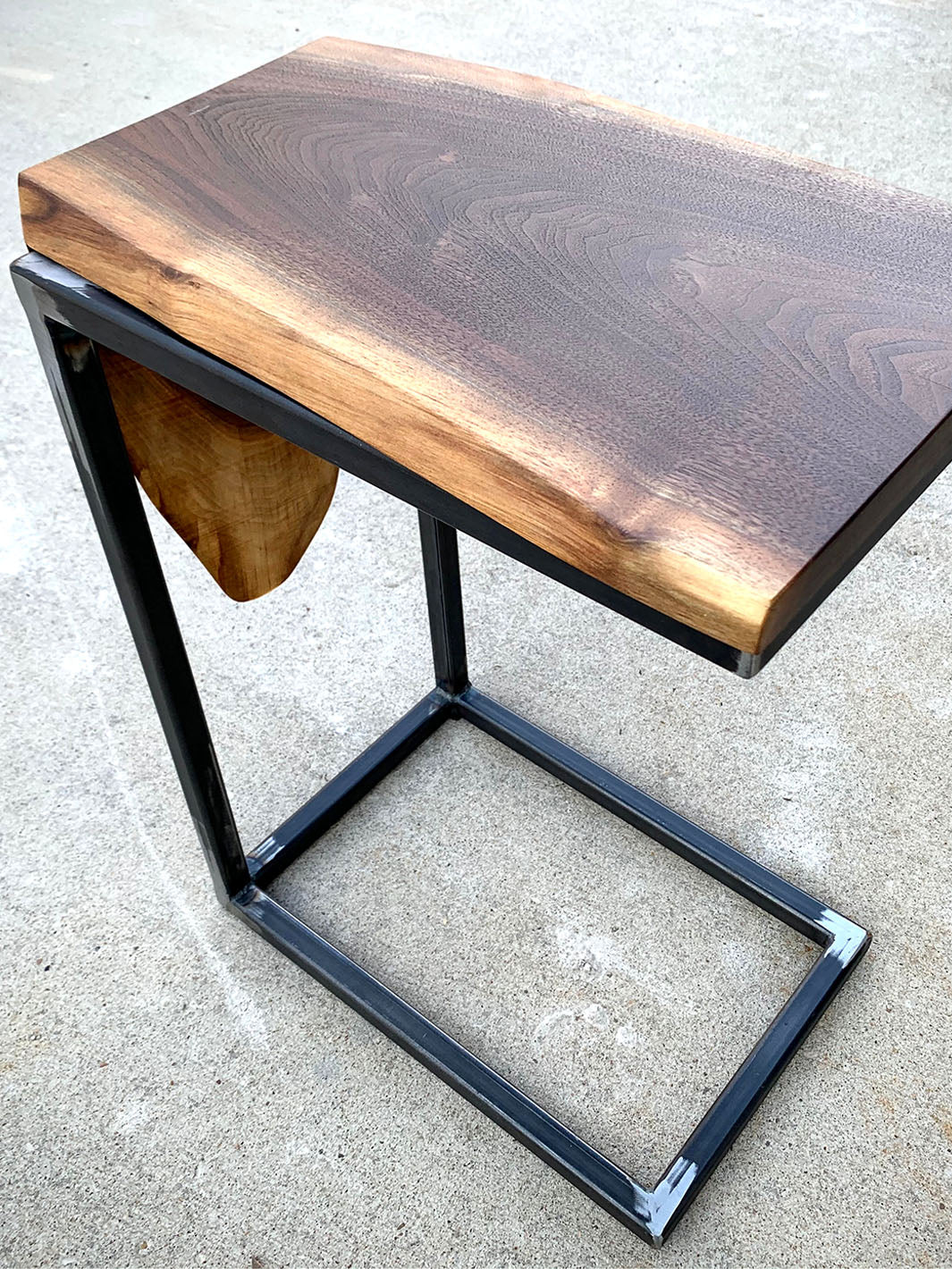 Waterfall Walnut Wood Laptop C Table Earthly Comfort Side Tables ECH678-7