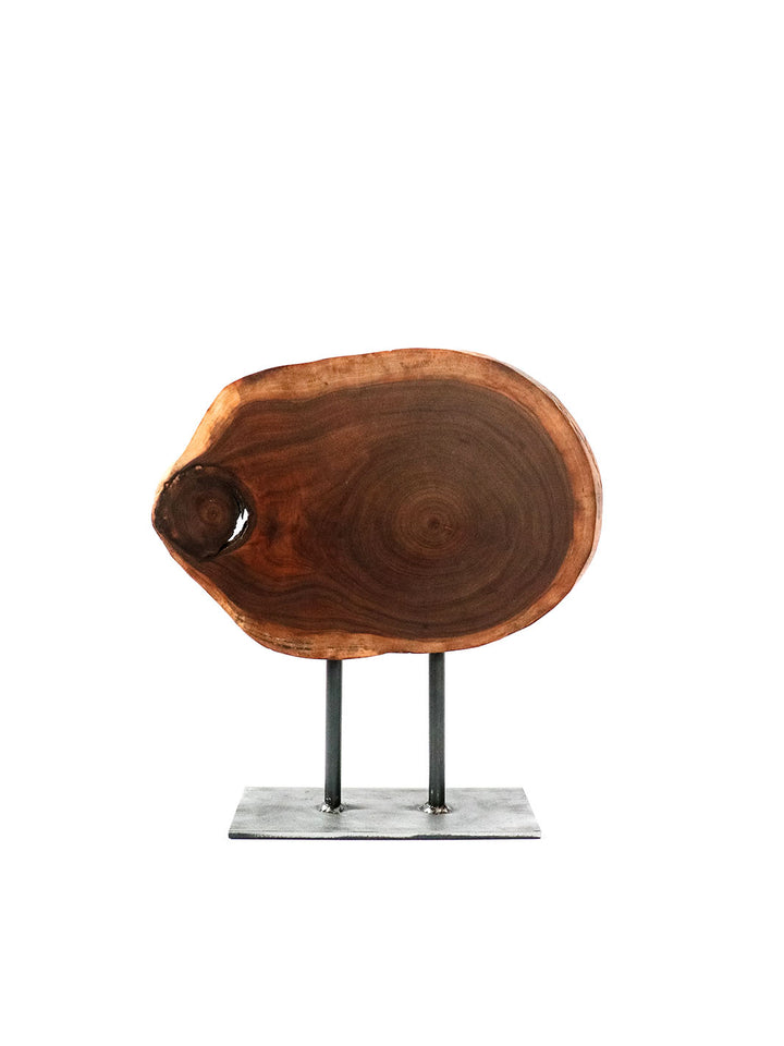 Walnut Wood Slice on Stand Earthly Comfort Home Decor ECH782-3