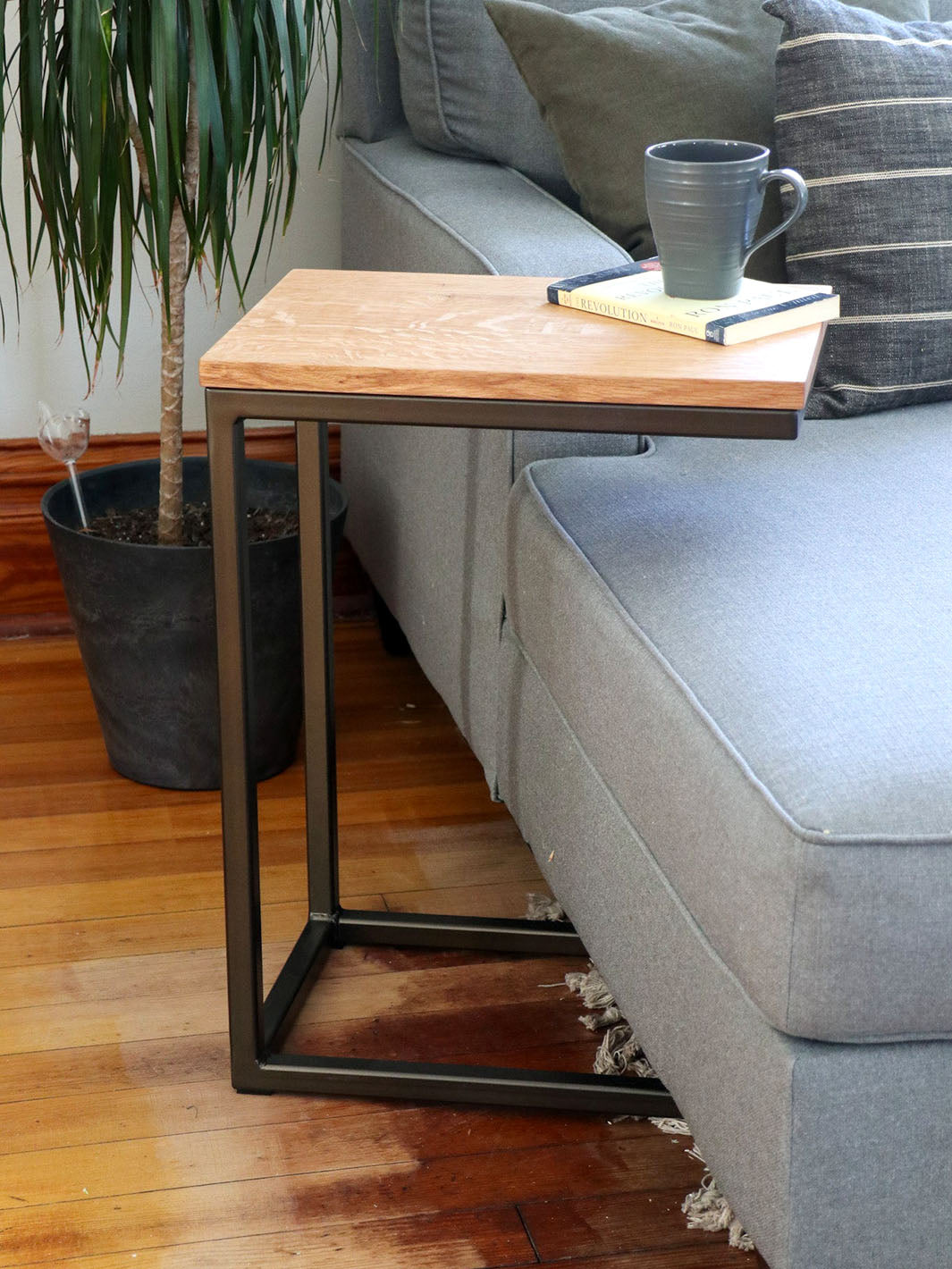 White Oak Modern Side C Table Earthly Comfort Side Tables ECH798-3