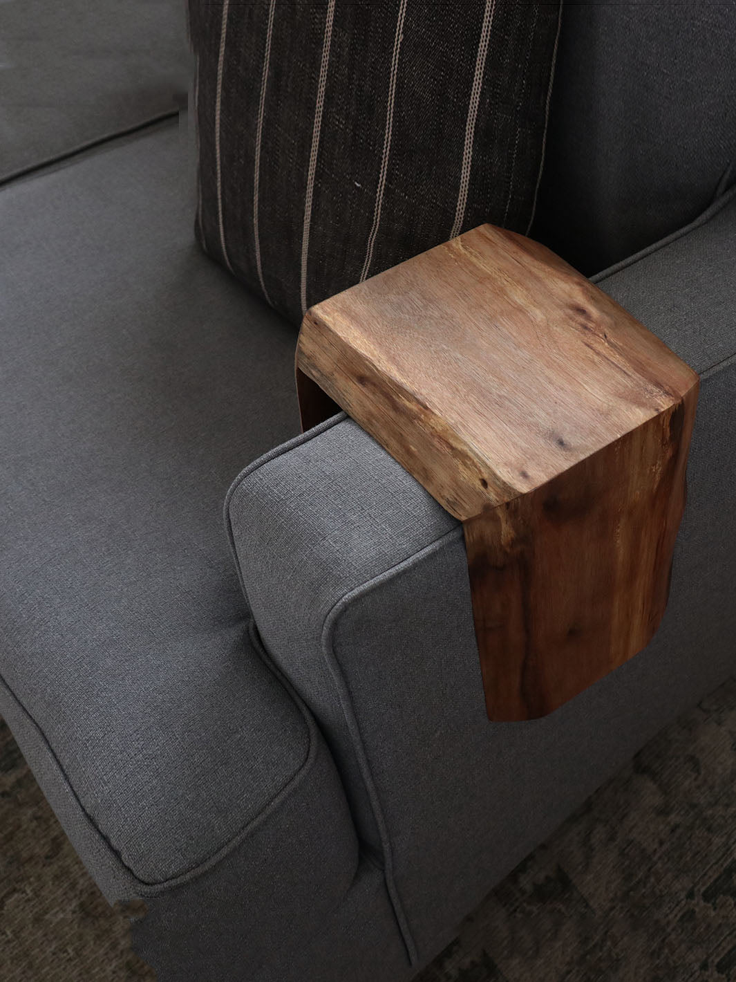 Earthly Comfort Live Edge Walnut Wood Armrest Table Earthly Comfort Coffee Tables 6