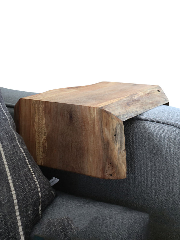 Earthly Comfort Live Edge Walnut Wood Armrest Table Earthly Comfort Coffee Tables 