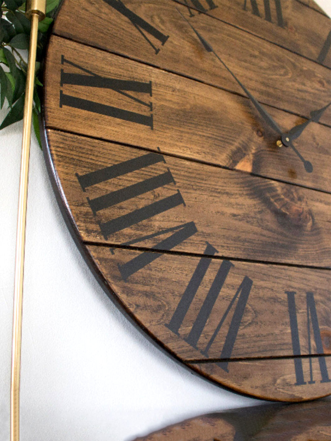 Earthly Comfort Woodworking Handmade Black Roman Numeral Wall Clock | Farmhouse Style Walnut Wood Clock Earthly Comfort Clock 4
