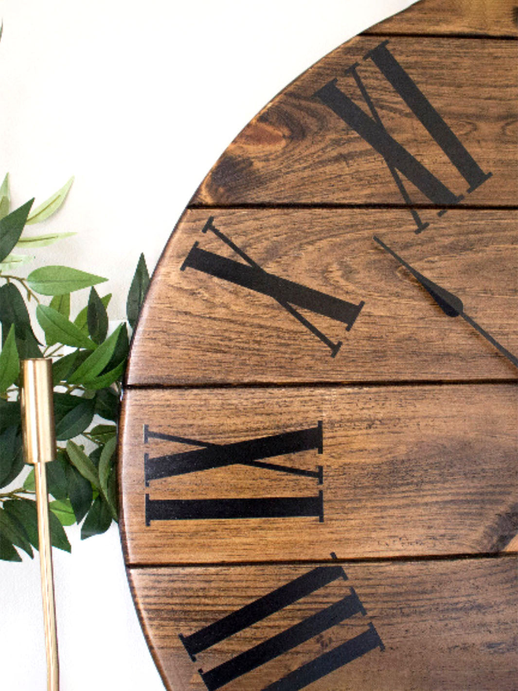 Earthly Comfort Woodworking Handmade Black Roman Numeral Wall Clock | Farmhouse Style Walnut Wood Clock Earthly Comfort Clock 5