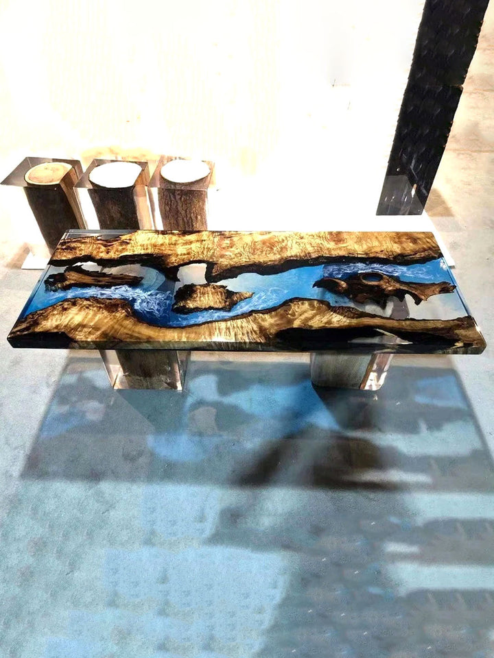 Epoxy River Dining Table 72" x 40" - Custom Order Tina Earthly Comfort Tables 4
