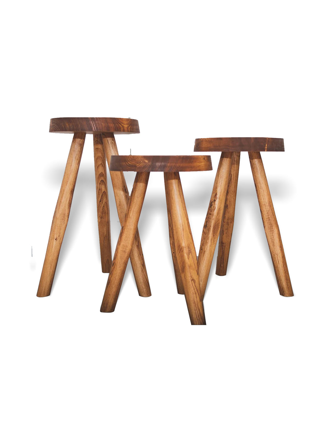 Handcrafted Wooden Tripod Round Top Stool | Plant Stand FTN  FTN0001