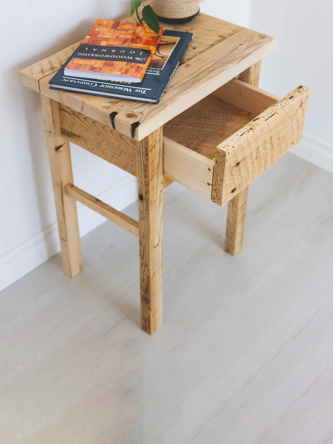 Handcrafted Authentic Reclaimed Barnwood Bedside Table | Salvaged Wood From Prince Edward Island, CA FTN  FTN0051-2